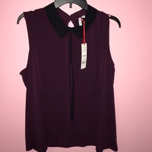 NWT purple top with black accent